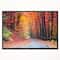 Designart - Road in Beautiful Autumn Forest - Modern Forest Framed Canvas Art